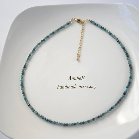 インディゴライト トルマリン ネックレス n102 サージカルステンレス