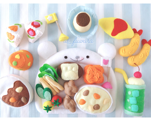 フェルトのお子様ランチセット♡フェルトおままごと おもちゃ・人形