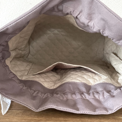 Favoris〜リバティ:アーカイブギンガム×11号帆布巾着ショルダーバッグC