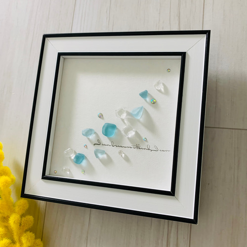 シーグラスアート 天然石 海の宝石 ガラス細工 インテリア雑貨 壁掛け