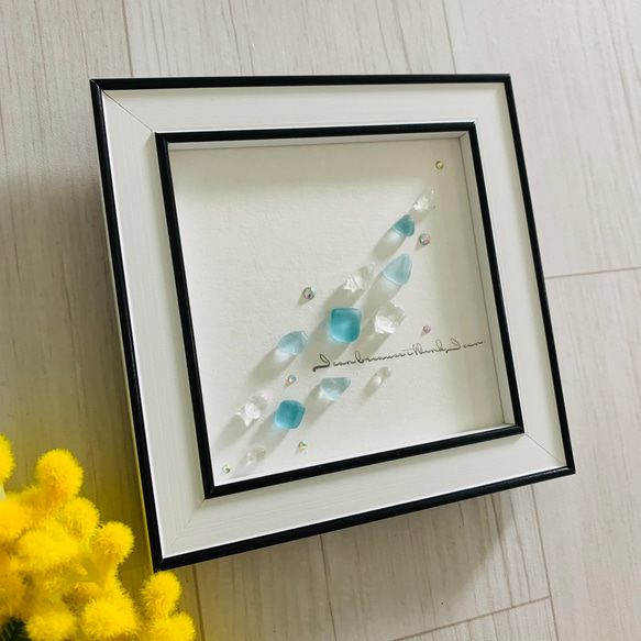 シーグラスアート 天然石 海の宝石 ガラス細工 インテリア雑貨 壁掛け