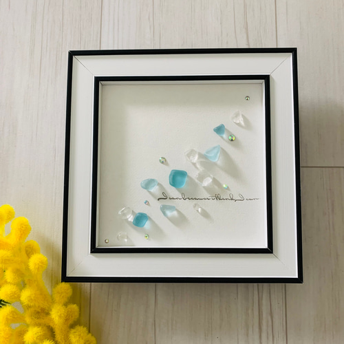 シーグラスアート 天然石 海の宝石 ガラス細工 インテリア雑貨 壁掛け