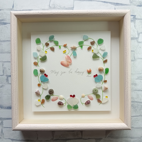 シーグラスアート（ハート/ハッピー/ボックスフレーム付） その他