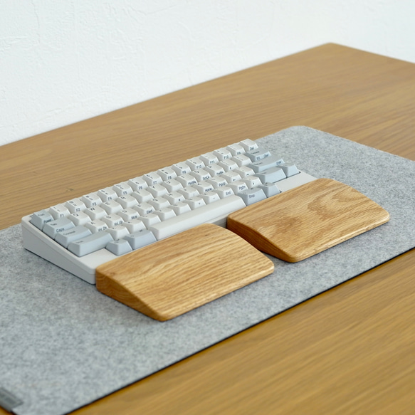 ｵｰｸ無垢材】分割タイプリストレスト オスモオイル仕上げ PCケース BE