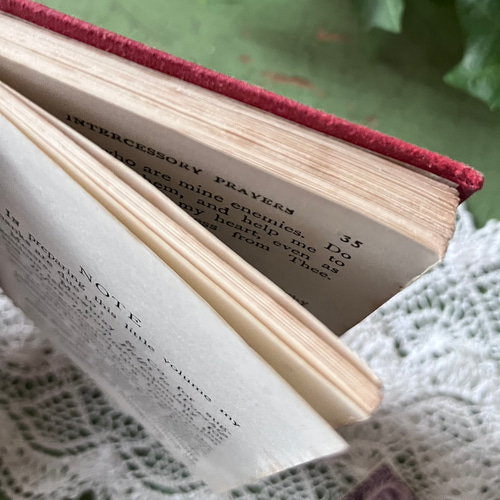 英国で出会った♪1960年版 小さな布張りのエンボスの古書「A