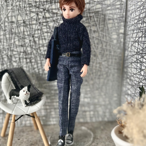 22cmドール ボーイフレンドサイズお洋服3点セット【blue】 おもちゃ