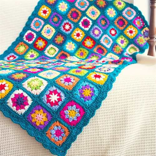 ハンドメイド かぎ針編み フラワーモチーフ 編み物 デイジー グラニー