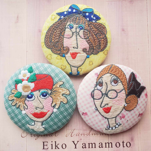 春仕様『ガチャ販売♪』ロラライハリスの刺繍ブローチ ブローチ