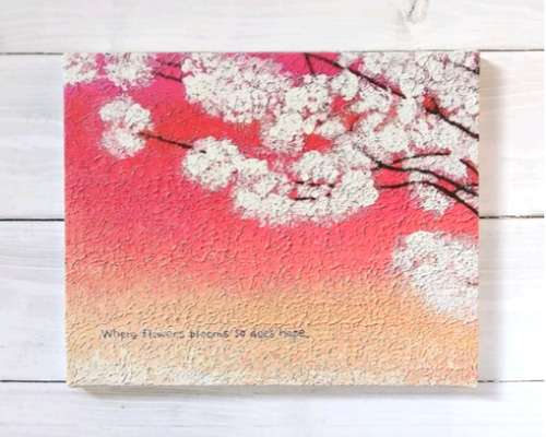 桜の絵 『花咲くところに希望も咲く』 桜 春 絵 絵画 アクリル