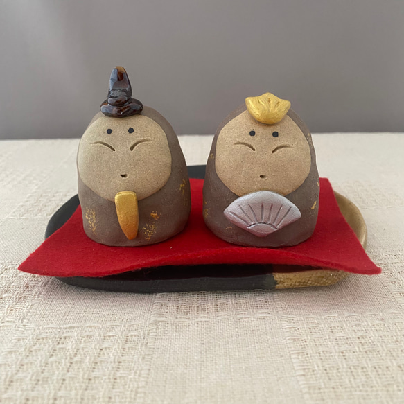 ひな人形セット(小)D お雛様 ひな祭り 桃の節句 初節句 陶器製 可愛い