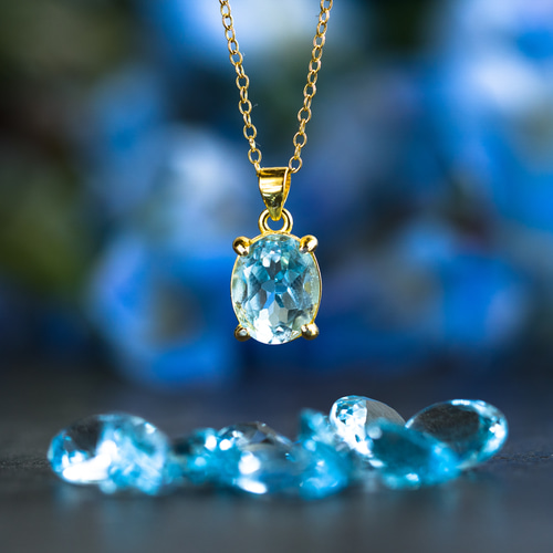 母の日早割》最上級天然石ブルートパーズ 5A ファセットカット