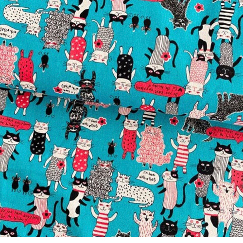 ❤人気miyako kawaguchiさんのネコ柄生地でビッグトートバッグ作成致し