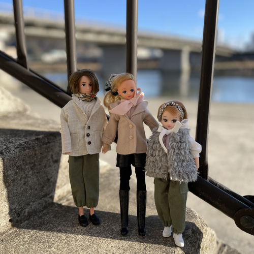 L2402 リカちゃん ブライス ハンドメイド 服 ファージレ ボウタイ