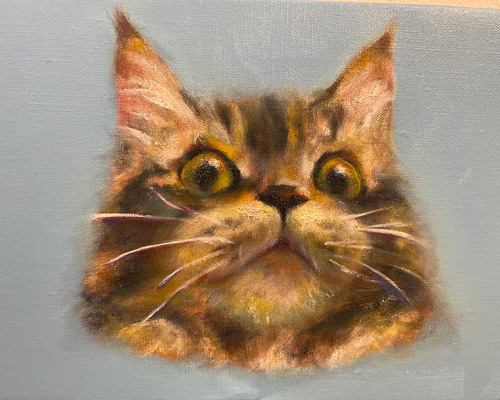 油絵 専用 一緒に眠くなる猫のきょうだい 油絵 専用 一緒に眠くなる