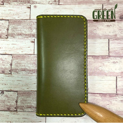 2枚ポケット付き 栃木レザーiPhoneケース キャメル スマホケース 手帳