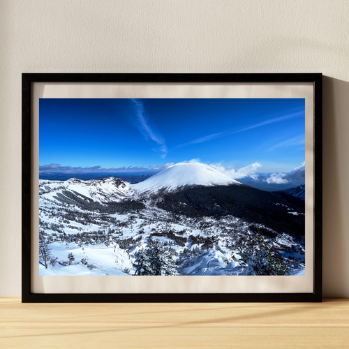 浅間山 冬景色 インテリアアートポスター IVYL-033 雪 山岳 群馬 風景