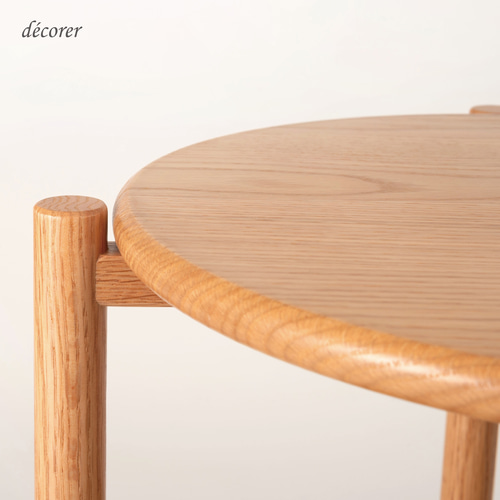 特集掲載*オーク材とラタンかごめ編みのサイドテーブル [ 幅40cm 高さ