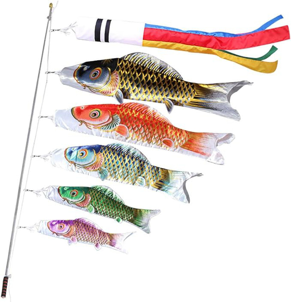鯉のぼり こいのぼり 金箔 ミニ 2m伸縮スタンド付 吹流し1.3m 特選 最
