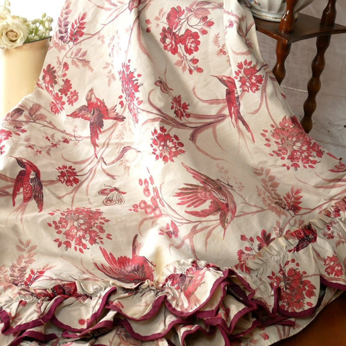 フランスアンティークファブリック（Rouge/トワレ柄） 生地 cherir