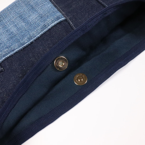 送料無料】かわいい ショルダーバッグ デニム リメイク 刺繍レース