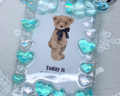 レジン トレカケース 硬質ケース デコ 推し活 B8 緑 名刺入れ・カード