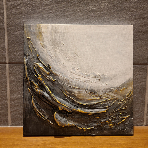 テクスチャーアート（22×22㎝）抽象画 アートパネル モダン インテリア