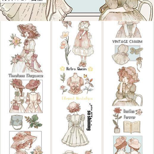 海外作家 五宝文創 マスキングテープ PET コラージュ素材 ジャーナル