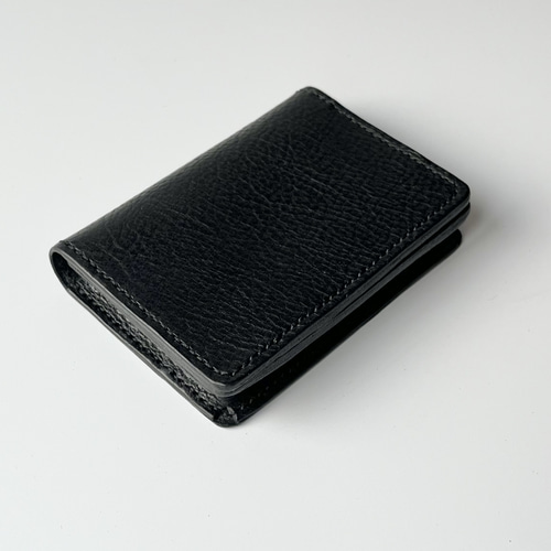 名刺入れ 名入れ可 本革 黒 シボ ブラック レザー カードケース メンズ