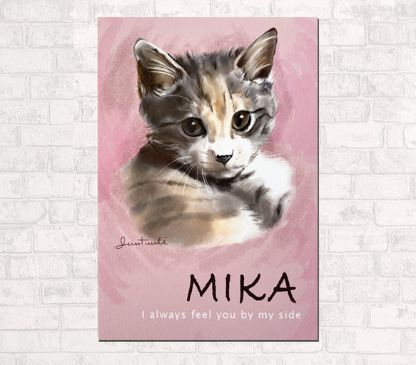 オーダー】うちの子イラスト ペット似顔絵 ハガキサイズ 手描き