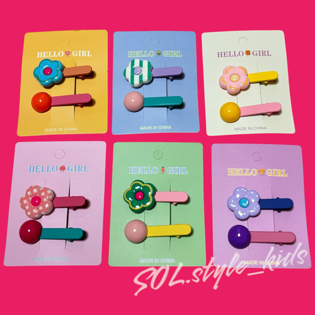 カラフルヘアクリップ2個セット