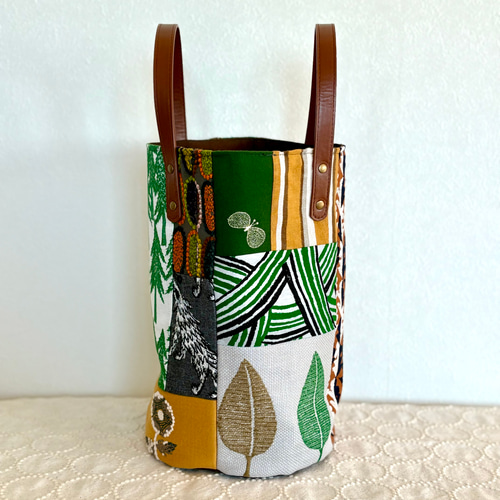 一点物 送料無料 ミナペルホネン バケツ型トートバッグ ハンドメイド