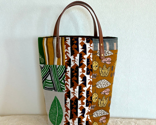 一点物 送料無料 ミナペルホネン バケツ型トートバッグ ハンドメイド