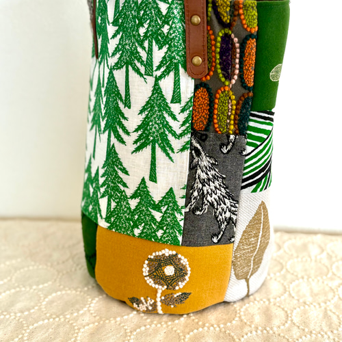 一点物 送料無料 ミナペルホネン バケツ型トートバッグ ハンドメイド