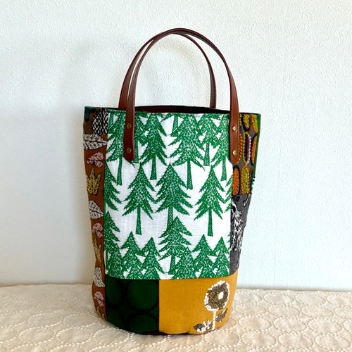 一点物 送料無料 ミナペルホネン バケツ型トートバッグ ハンドメイド