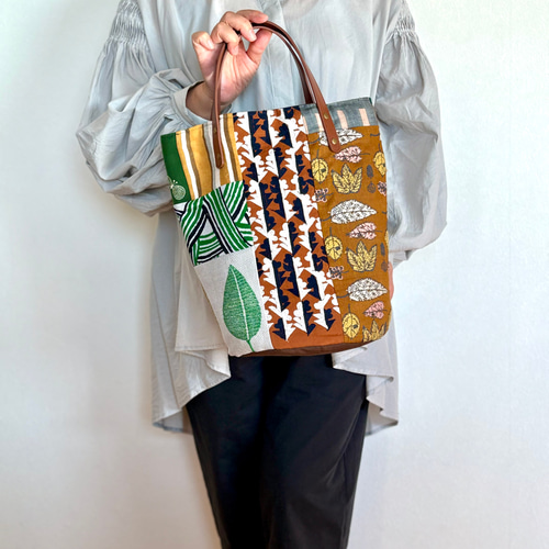 一点物 送料無料 ミナペルホネン バケツ型トートバッグ ハンドメイド