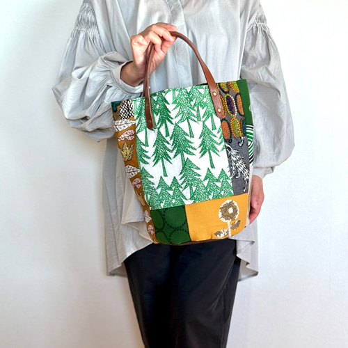 一点物 送料無料 ミナペルホネン バケツ型トートバッグ ハンドメイド