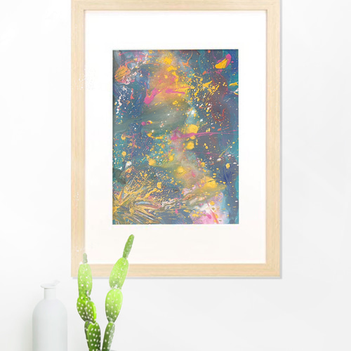 抽象画 【瞬間】 原画 絵画 アート アクリル画 インテリア 送料無料 額