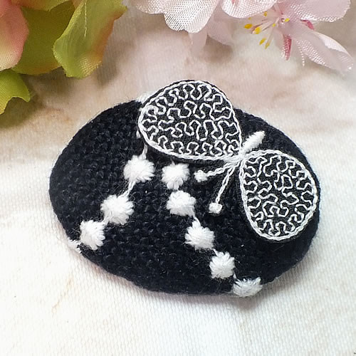 ミナ ペルホネン ブローチ ＊タンバリン×ちょうよ ＊（50mm