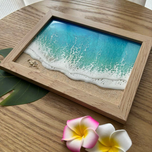 フォトフレーム付きでお手軽オーシャンアート レジン 海アート 2L判