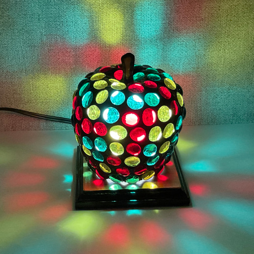 カラフルりんごのステンドグラスランプ 2 スタンドライト・テーブル