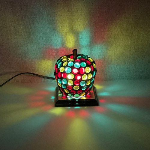 カラフルりんごのステンドグラスランプ 2 スタンドライト・テーブル