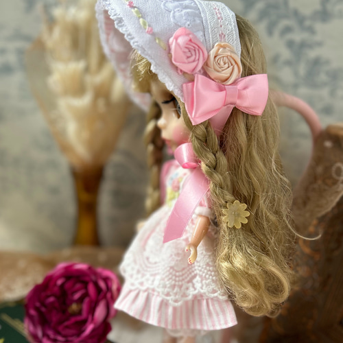 No.3 ネオブライスさん向け ロリータワンピース、ハーフボンネット