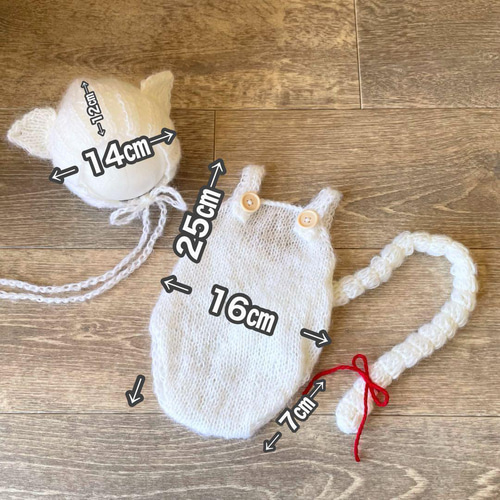 手編み風かごセット【ねこ】♪ニューボーンフォト撮影衣装 小道具