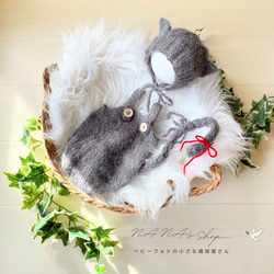 手編み風かごセット【ねこ】♪ニューボーンフォト撮影衣装 小道具