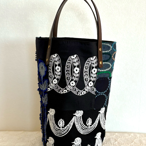 一点物 送料無料 ミナペルホネン バケツ型トートバッグ ハンドメイド