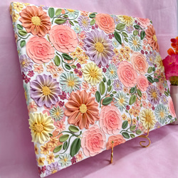 テクスチャーアート 絵画 花の絵 フラワーアート インテリアアート