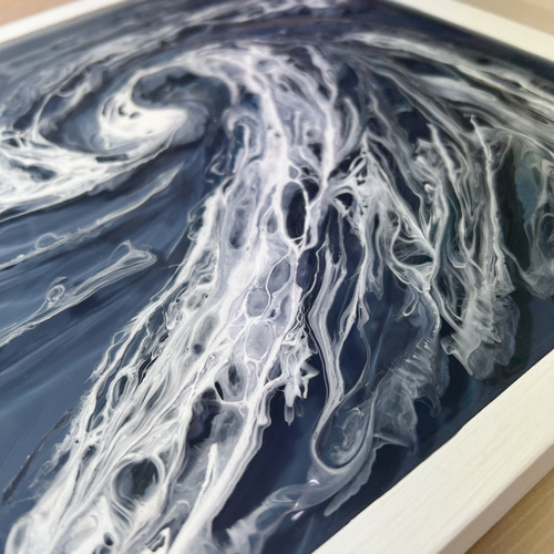 レジンアート】波紋アート／鳴門の渦潮／30cm×30cm／スクエアパネル