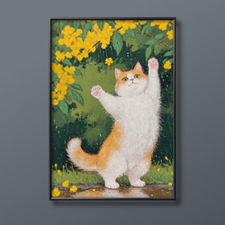 絵画 | イラストポスター 351☆ 【猫の楽しいクリスマス】 絵画 アカザ