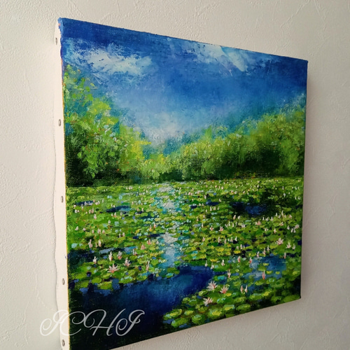 油絵 睡蓮の池 絵画 ICHI 通販 18581261｜Creema(クリーマ