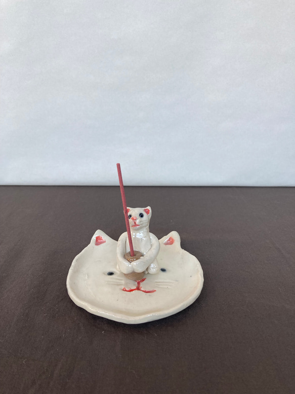 陶器 猫ちゃんのお香立て その他インテリア雑貨 ますほ 通販 18603400